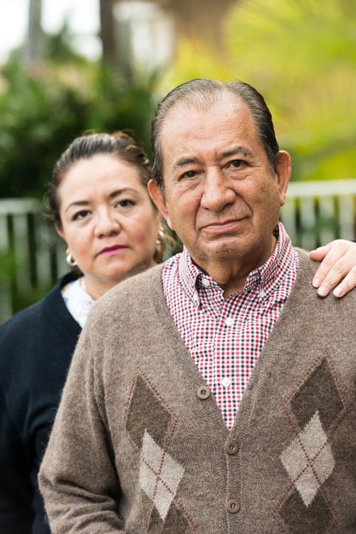 man and woman standing together